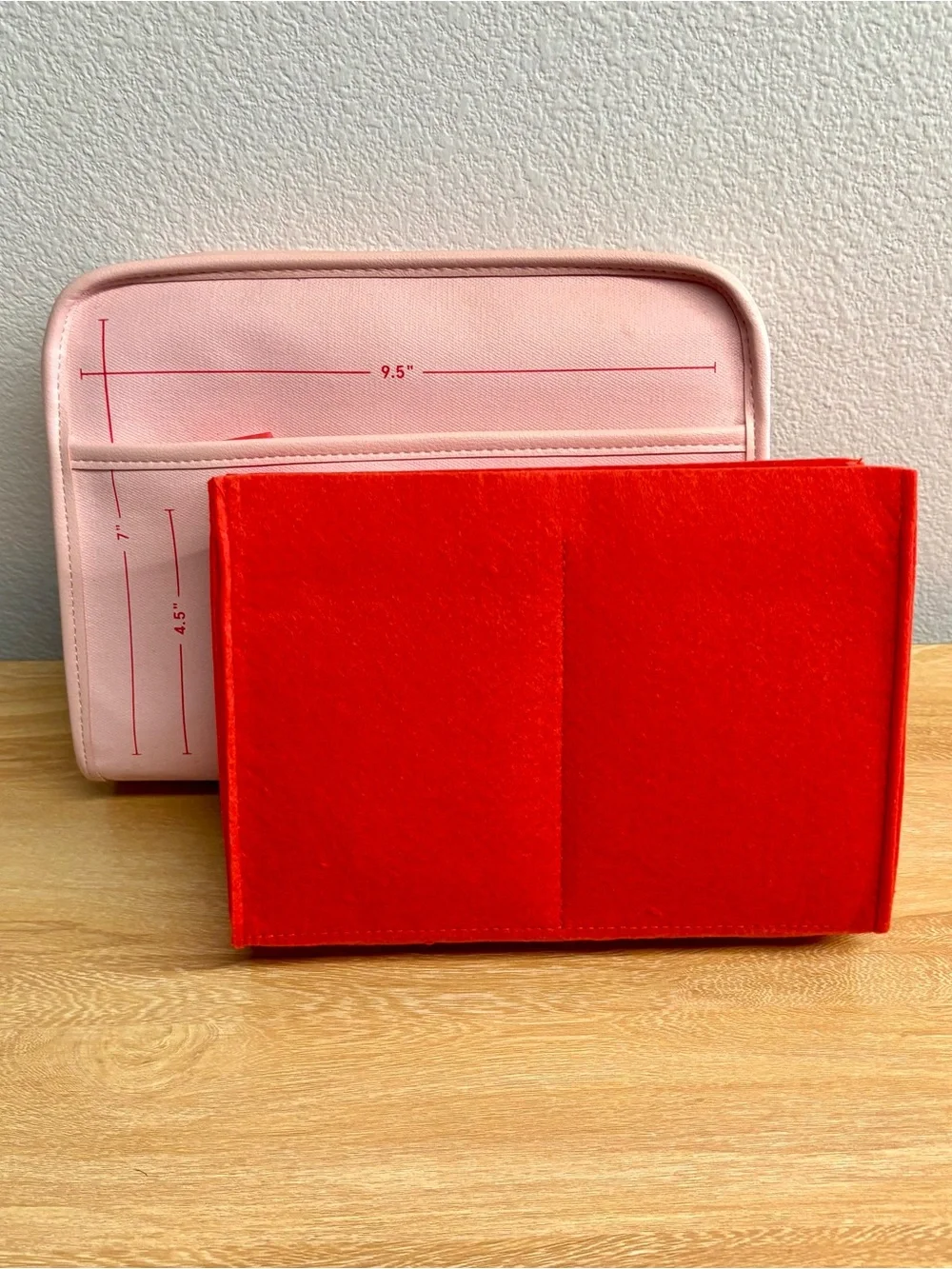 Glossier Beauty Bag Pink Cosmetic Pouch with Red Logo